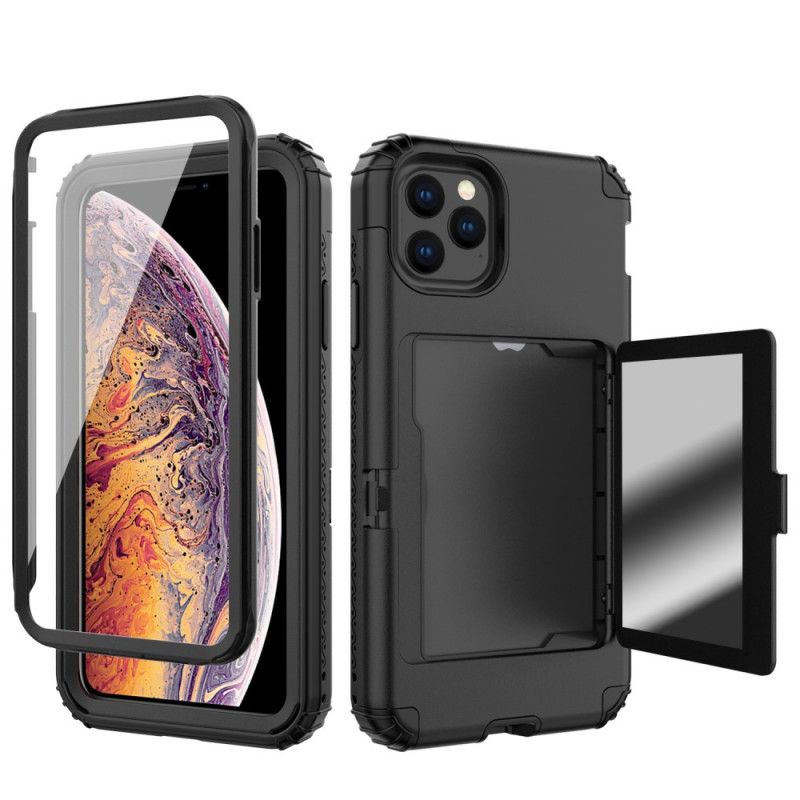 Deksel iPhone 11 Pro Svart Hybrid Kortholder Og Speil