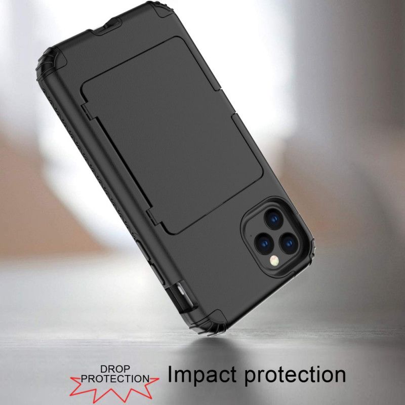 Deksel iPhone 11 Pro Svart Hybrid Kortholder Og Speil