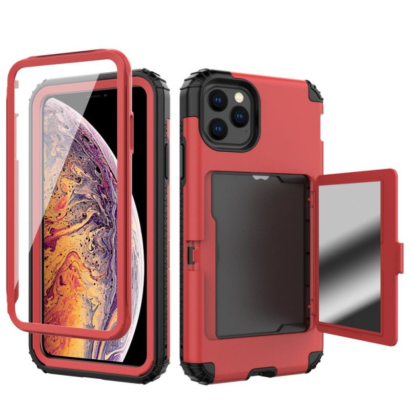 Deksel iPhone 11 Pro Svart Hybrid Kortholder Og Speil