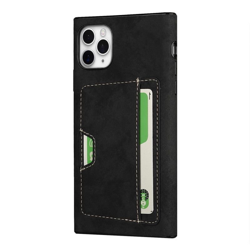 Deksel iPhone 11 Pro Svart Kortholder Av Silikon Og Fløyel Beskyttelse