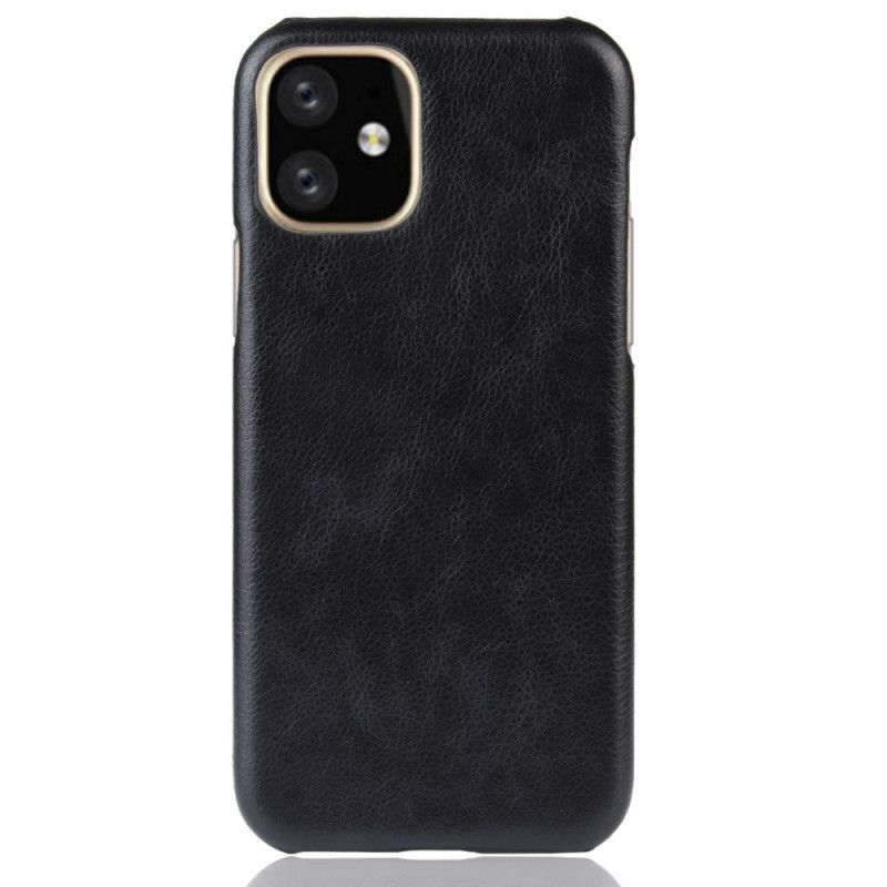 Deksel iPhone 11 Pro Svart Litchi-Skinneffekt