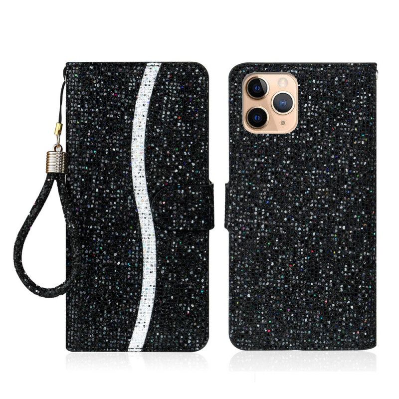 Folio Deksel for iPhone 11 Pro Svart Glitter S Design