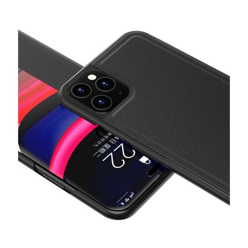 Visningsomslag iPhone 11 Pro Svart Teksturert Skinneffekt