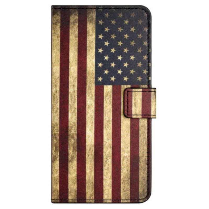 Lærdeksel Folio Deksel Honor 200 Lite Mobildeksel Vintage Amerikansk Flagg