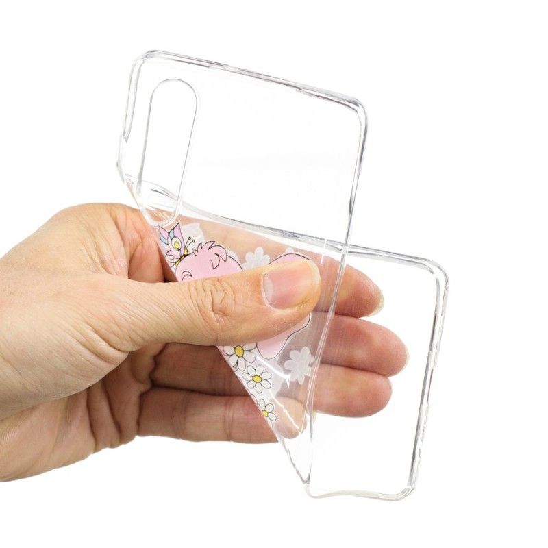Deksel Huawei P30 Gjennomsiktig Rosa Elefant