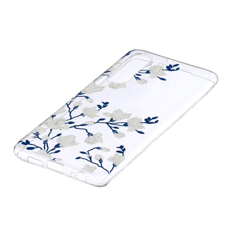 Deksel Huawei P30 Hvite Blomster