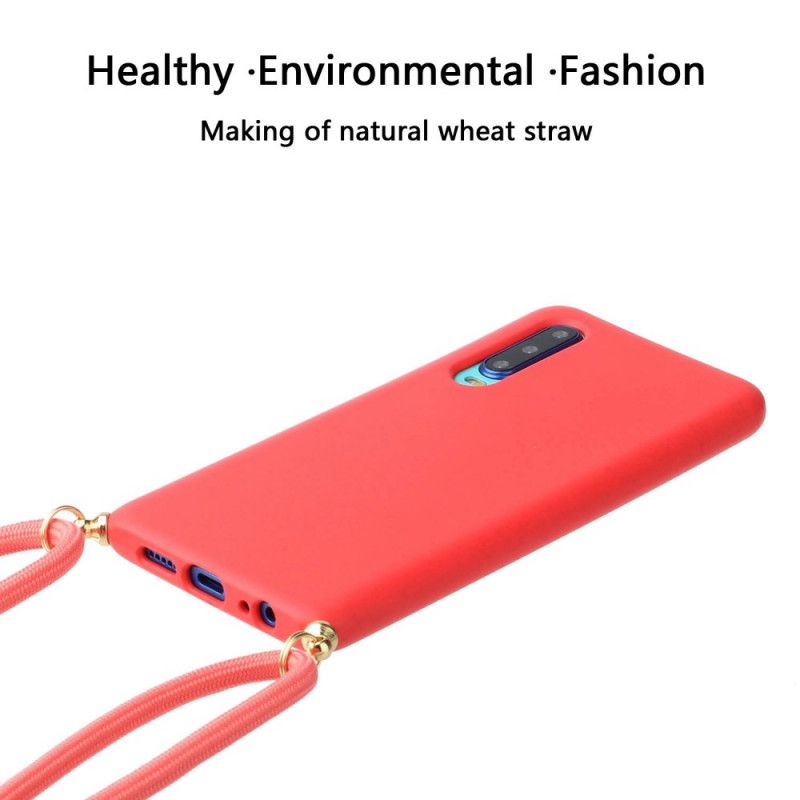 Deksel Huawei P30 Svart Silikon Med Farget Ledning
