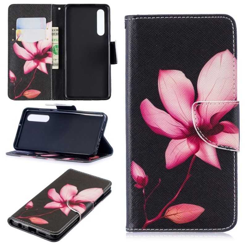 Folio Deksel Huawei P30 Rosa Blomst Beskyttelse