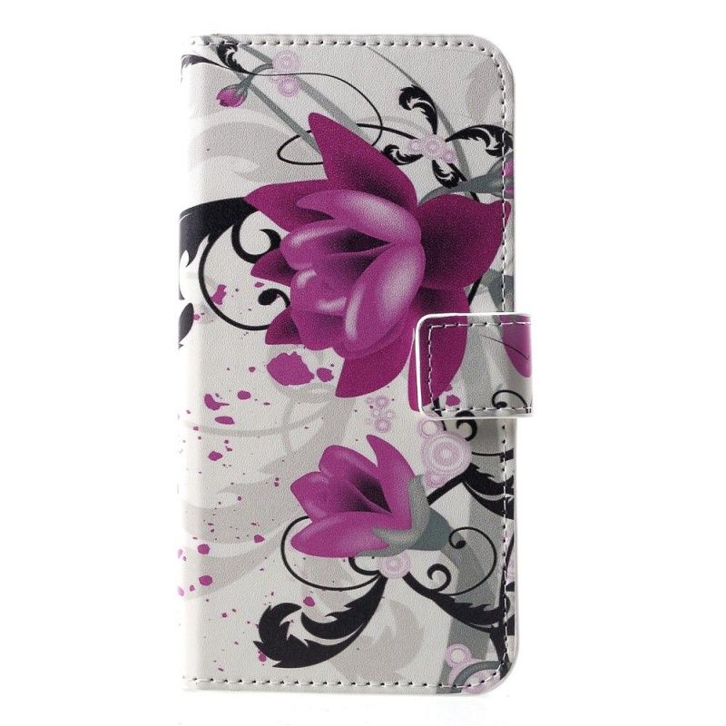 Folio Deksel Huawei P30 Rose Tropiske Blomster