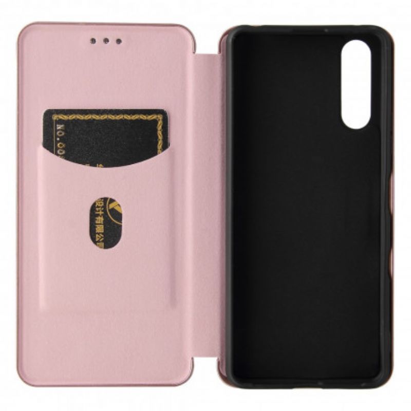Folio Deksel Sony Xperia 10 Iii Farget Karbon Silikon Beskyttelse Deksel