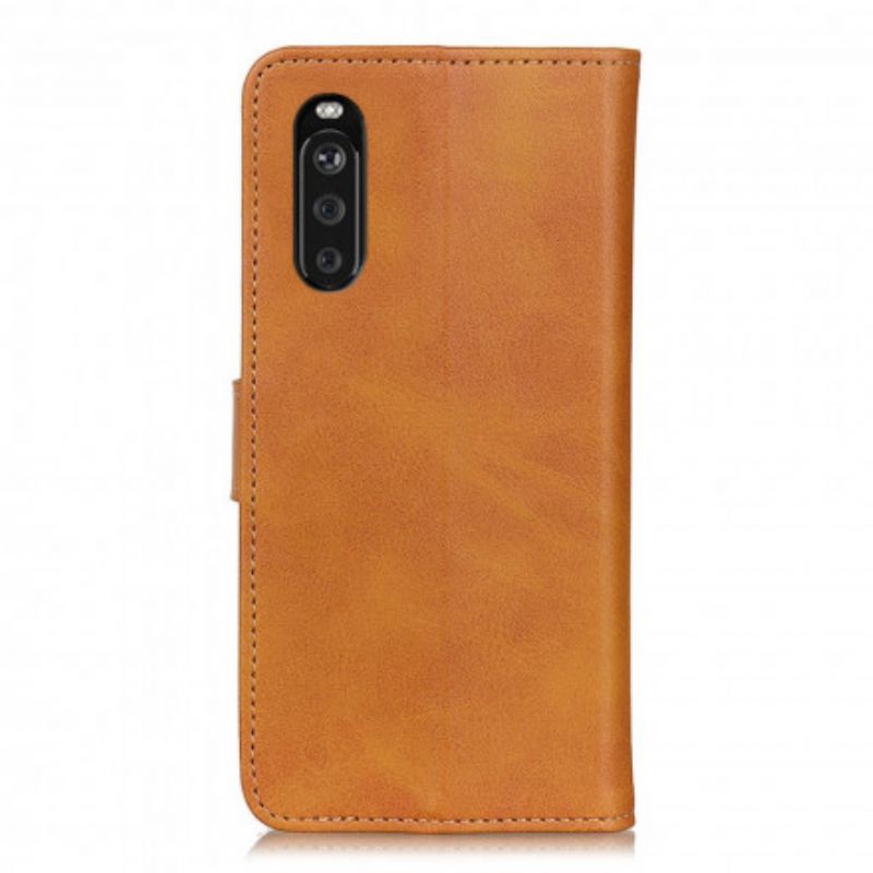 Folio Deksel Til Sony Xperia 10 Iii Retro Matt Skinneffekt