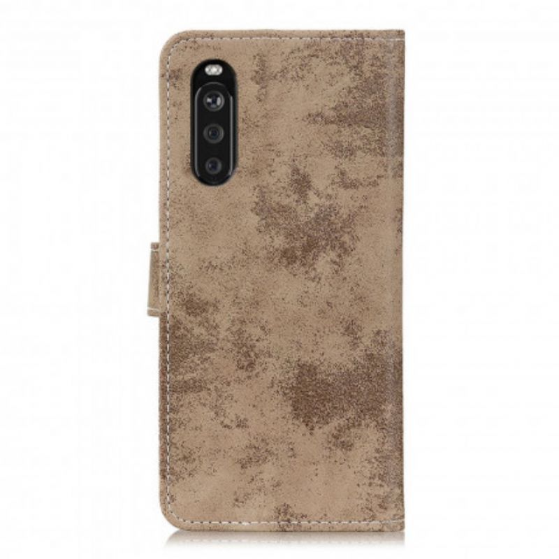 Folio Deksel Til Sony Xperia 10 Iii Vintage Skinneffekt