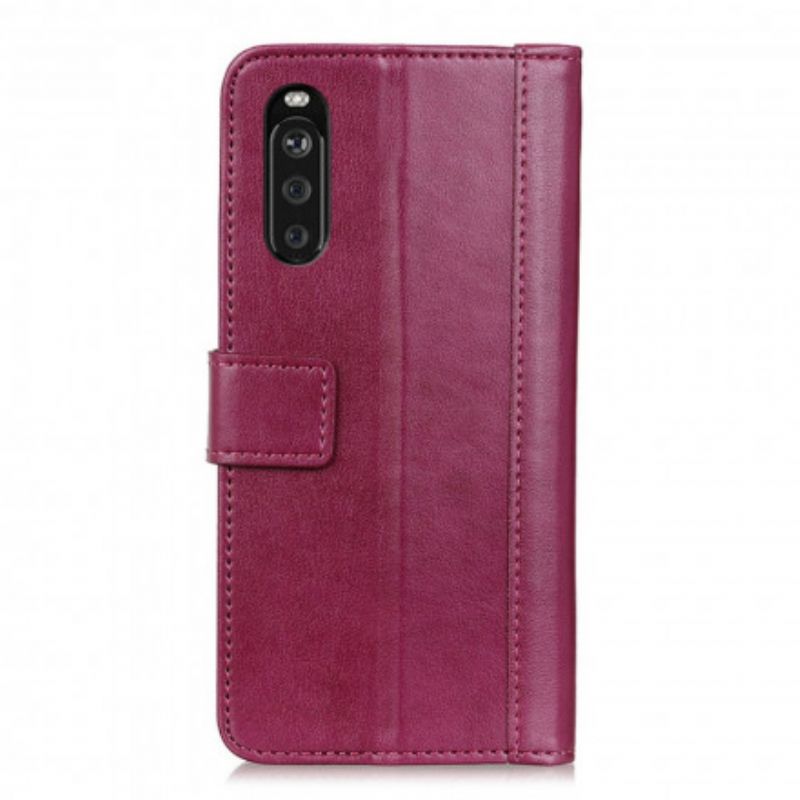 Lærdeksel Folio Deksel Sony Xperia 10 Iii Klassisk Skinnstil