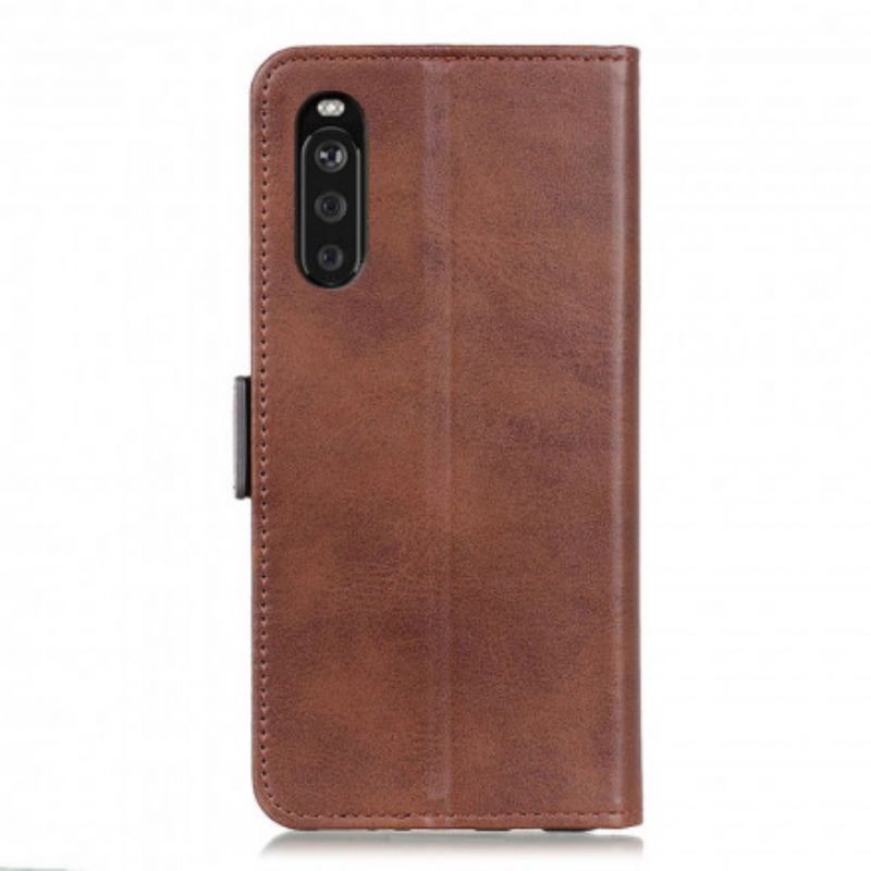 Lærdeksel Folio Deksel Sony Xperia 10 Iii Mobildeksel Dobbel Klaff