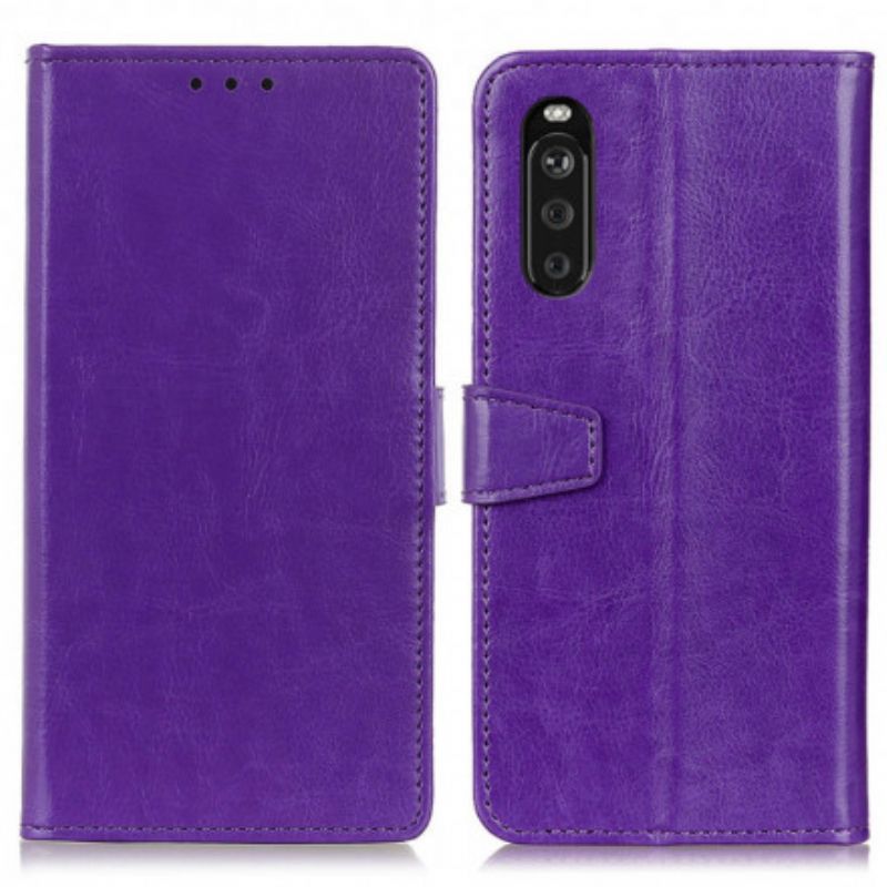 Lærdeksel Folio Deksel Sony Xperia 10 Iii Mobildeksel Klassisk Skinneffekt