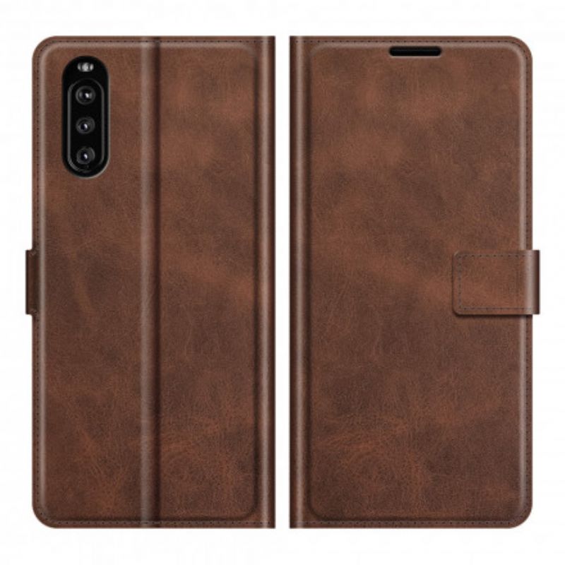Lærdeksel Folio Deksel Sony Xperia 10 Iii Mobildeksel Slank Ekstrem Skinneffekt