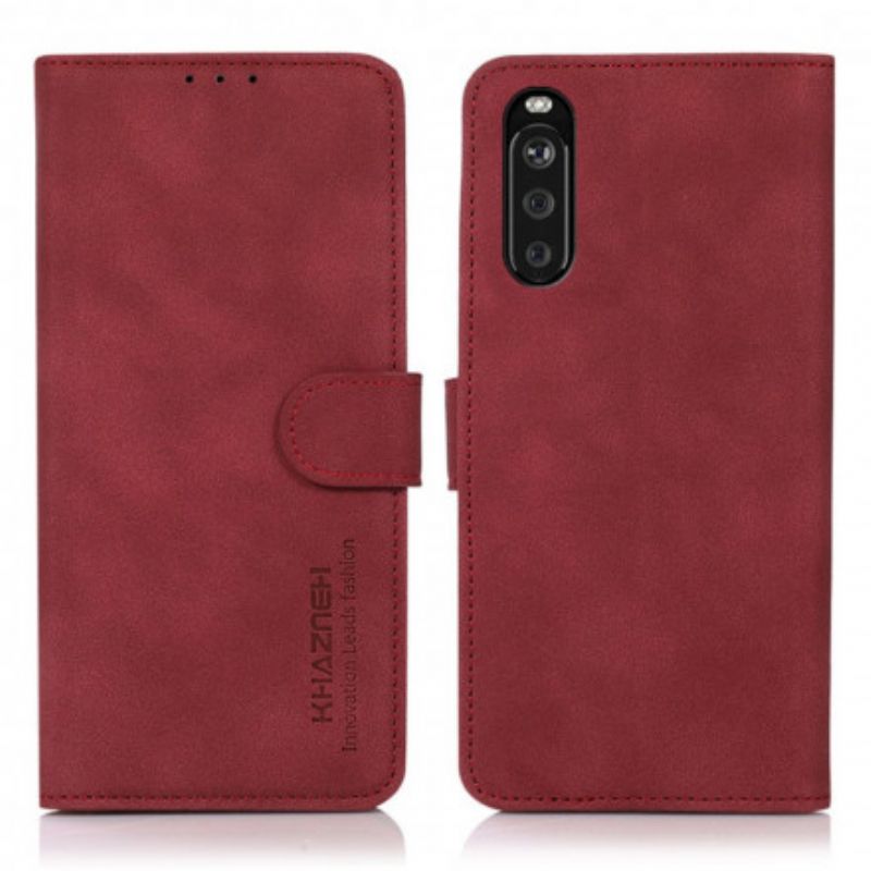 Lærdeksel Folio Deksel Sony Xperia 10 Iii Skinneffektmote Khazneh