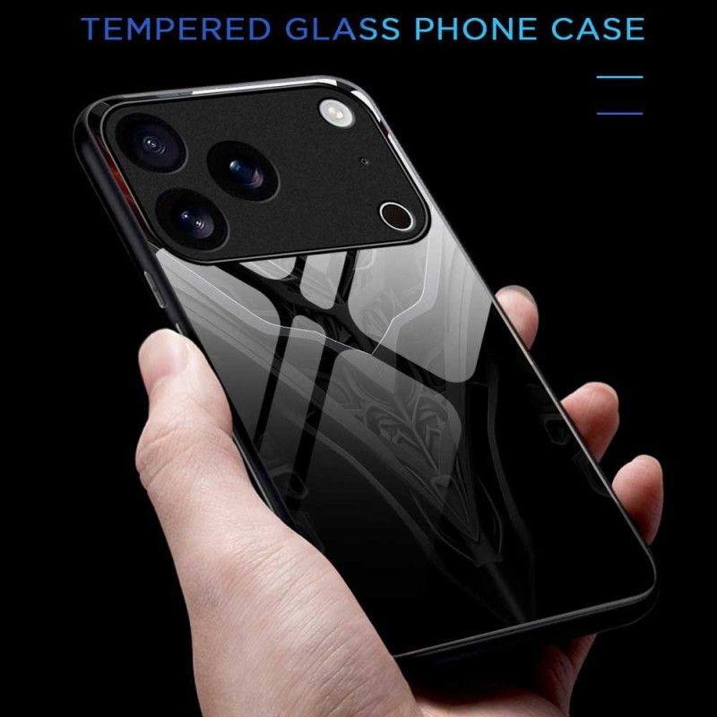 Deksel iPhone 17 Pro Max Svart Design I Herdet Glass Beskyttelse Deksel