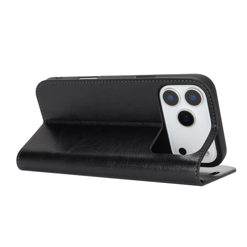 Folio Deksel iPhone 17 Pro Max Ekte Skinn Beskyttelse Deksel