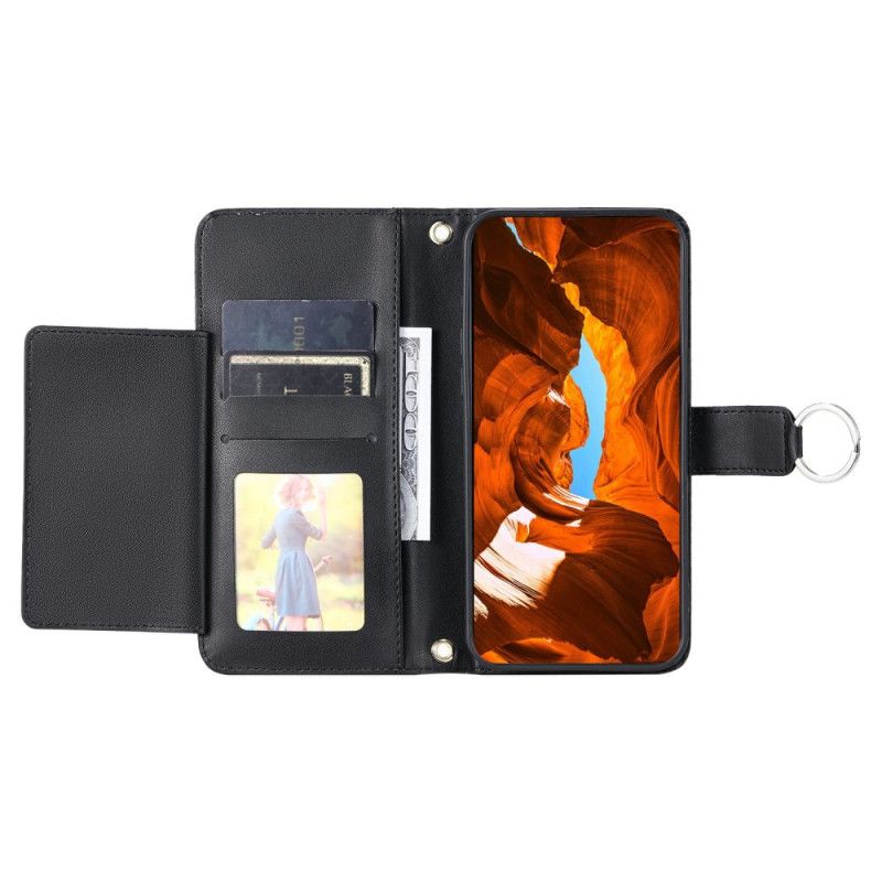 Folio Deksel iPhone 17 Pro Max Vattert Med Snor Og Skulderstropp Beskyttelse Deksel