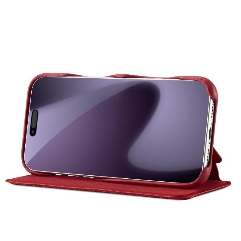 Folio Deksel Lær iPhone 17 Pro Max Lc.imeeke Deksel Med Semsket Skinneffekt