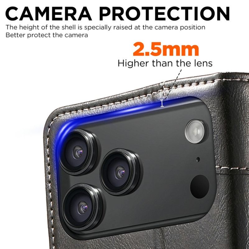 Folio Deksel Lær iPhone 17 Pro Max Vintage Suteni