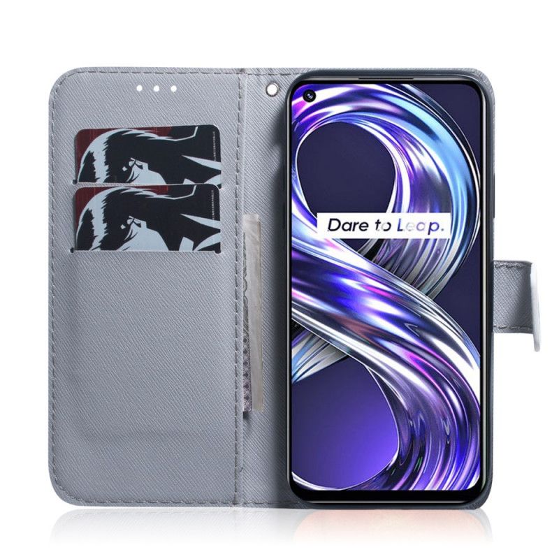 Folio Deksel Realme 8i Maling Av Ugler Beskyttelse Deksel
