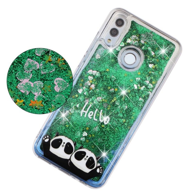 Deksel for Huawei P Smart 2019 Hallo Panda Glitter