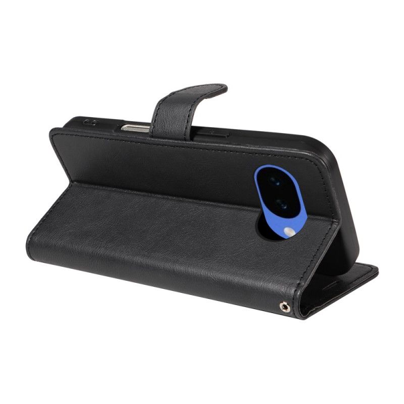 Folio Deksel Google Pixel 10a Ensfarget Skinneffekt Beskyttelse Deksel