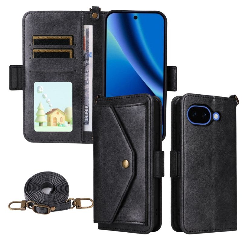 Folio Deksel Google Pixel 10a Vintage Lommebok Og Skulderstropp