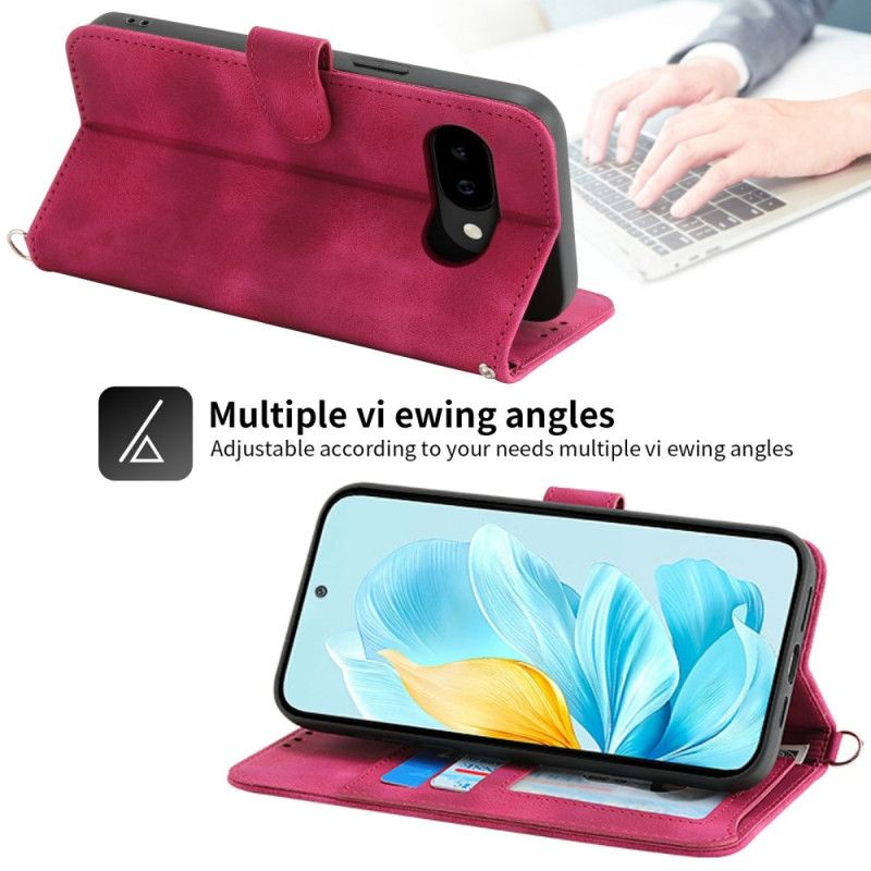 Lærdeksel Folio Deksel Google Pixel 10a Mandala-mønster I Semsket Skinn Med Skulderstropp