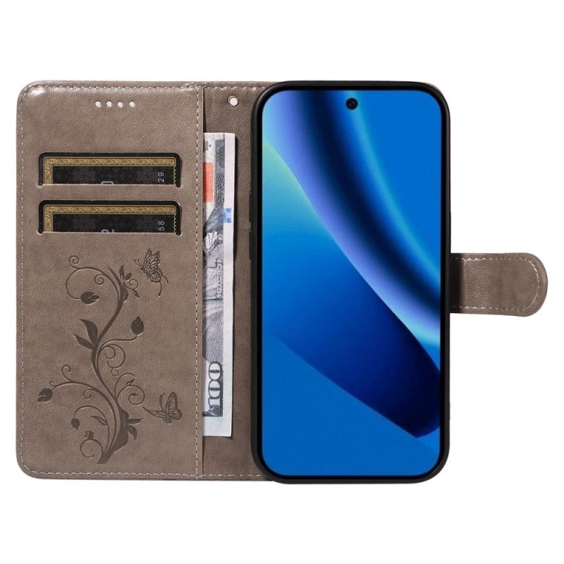 Lærdeksel Folio Deksel Google Pixel 10a Mobildeksel Blomstermønster