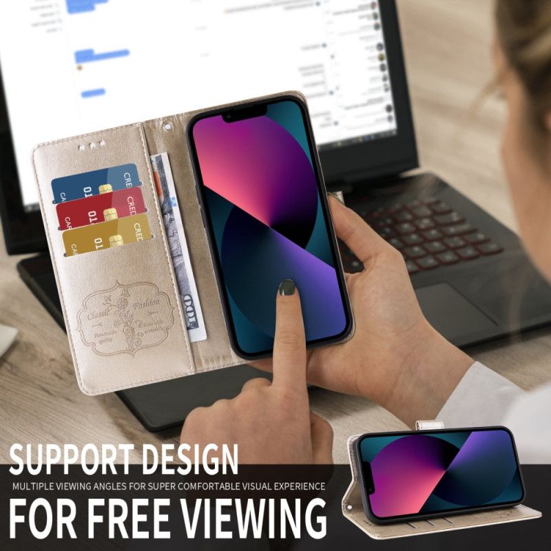 Lærdeksel Folio Deksel Google Pixel 10a Mobildeksel Blomstersommerfugl
