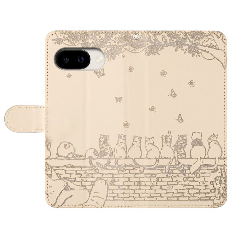 Lærdeksel Folio Deksel Google Pixel 10a Mobildeksel Kattemønster
