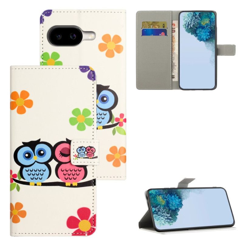 Lærdeksel Folio Deksel Google Pixel 10a Mobildeksel Par Ugler