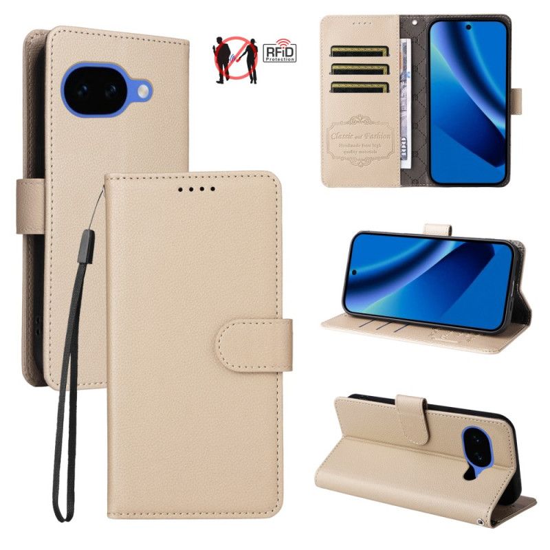 Lærdeksel Folio Deksel Google Pixel 10a Mobildeksel Rfid-blokkering