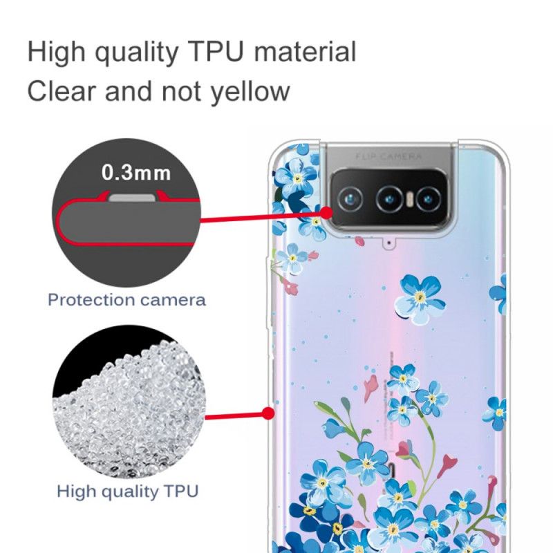 Deksel Asus Zenfone 7 / 7 Pro Blå Blomster