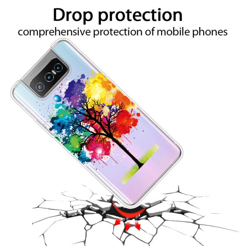 Deksel Asus Zenfone 7 / 7 Pro Gjennomsiktig Akvarell Tre