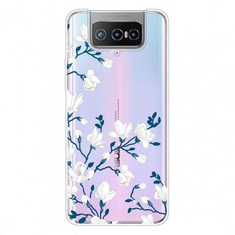 Deksel Asus Zenfone 7 / 7 Pro Mobildeksel Hvite Blomster