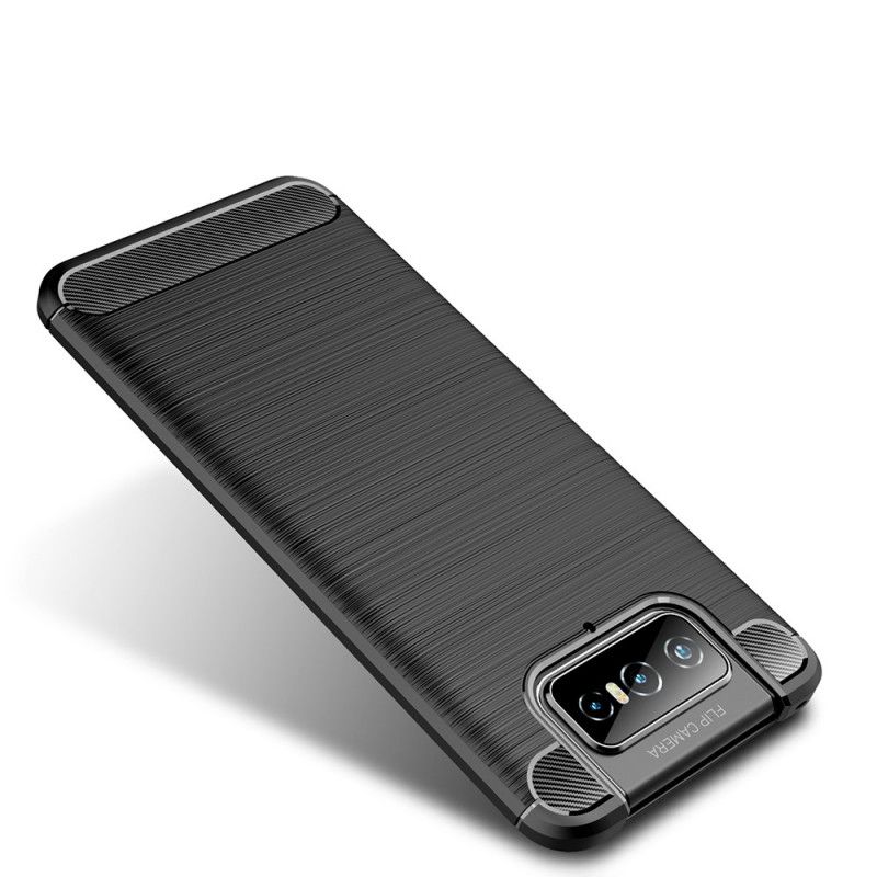 Deksel for Asus Zenfone 7 / 7 Pro Svart Børstet Karbonfiber