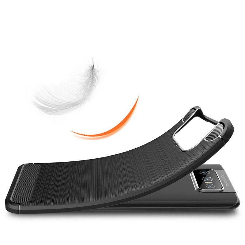 Deksel for Asus Zenfone 7 / 7 Pro Svart Børstet Karbonfiber