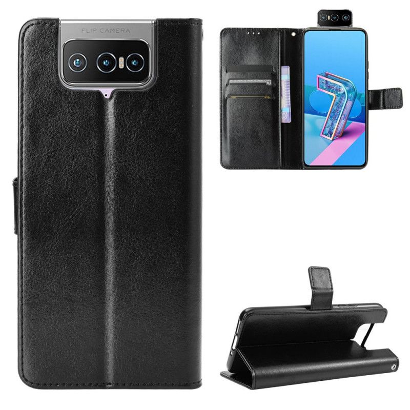 Folio Deksel Asus Zenfone 7 / 7 Pro Svart Prangende Kunstlær