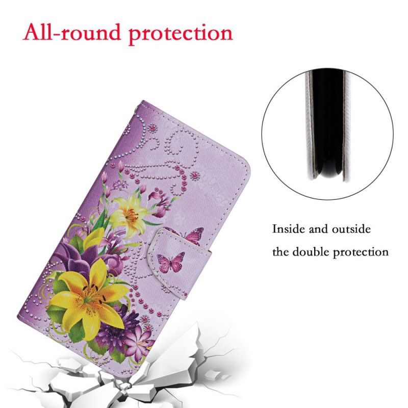 Folio Deksel Honor 9A Sommerfugler Og Sørlige Blomster Med Tanga
