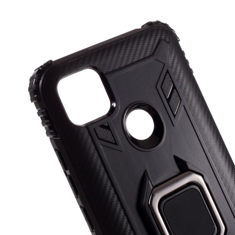 Deksel Xiaomi Redmi 9C Svart Karbonfiber Stil Ring Beskyttelse