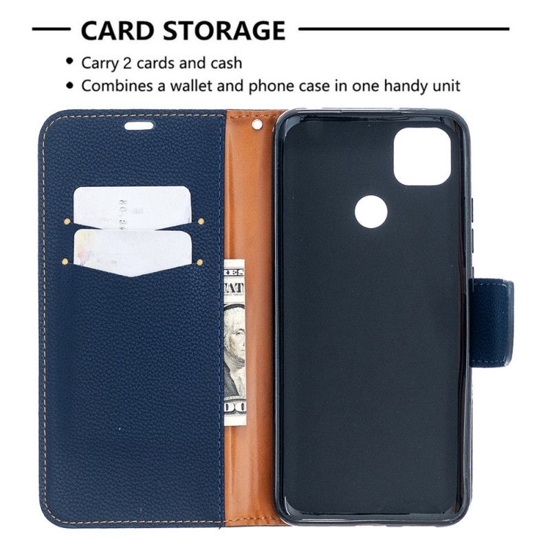 Folio Deksel Xiaomi Redmi 9C Svart Litchi Skrå Klaff