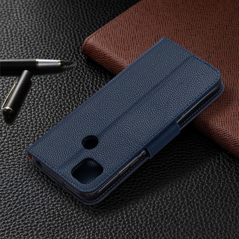 Folio Deksel Xiaomi Redmi 9C Svart Litchi Skrå Klaff