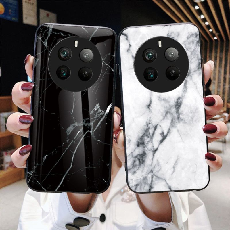 Deksel Realme 12 Pro / 12 Pro Plus Marmor Herdet Glass