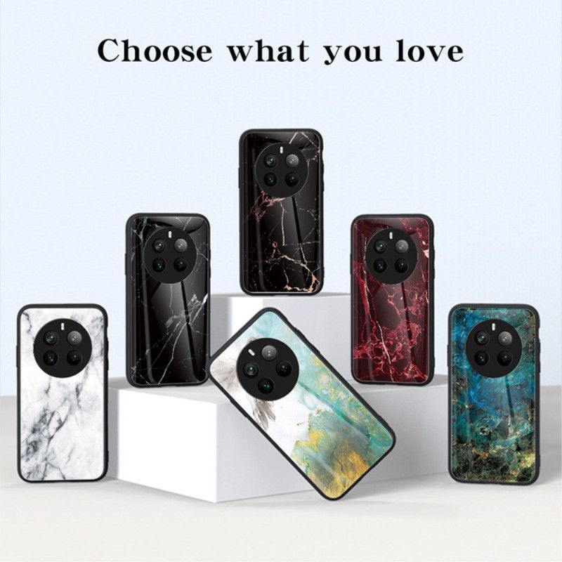 Deksel Realme 12 Pro / 12 Pro Plus Marmor Herdet Glass