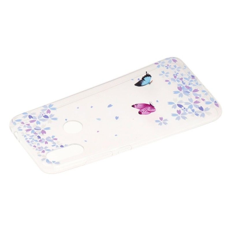 Deksel Xiaomi Redmi Note 7 Gjennomsiktige Sommerfugler Og Blomster Anti-fall