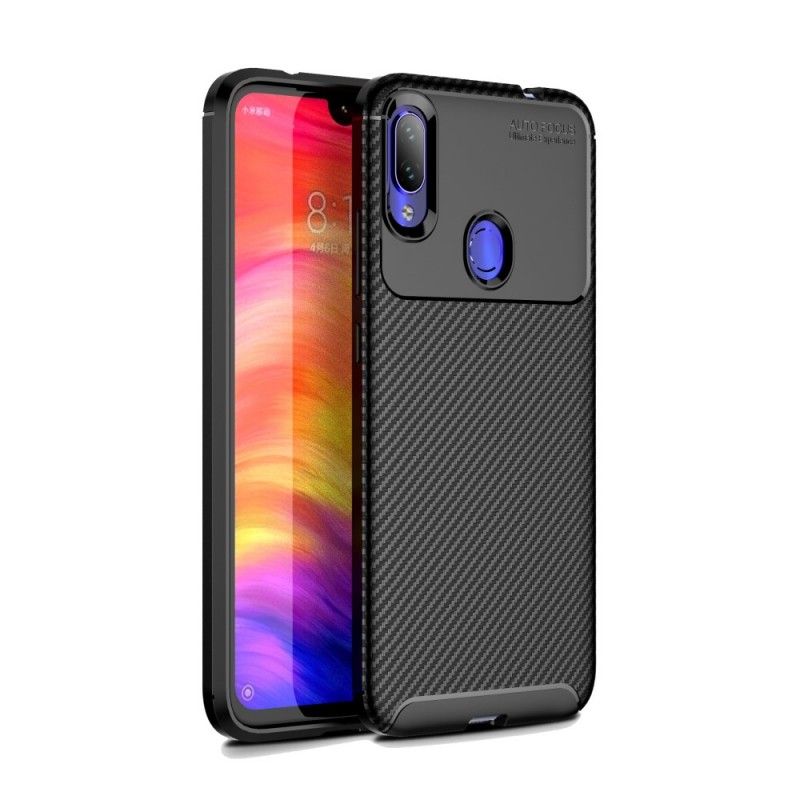 Deksel Xiaomi Redmi Note 7 Svart Fleksibel Karbonfibertekstur